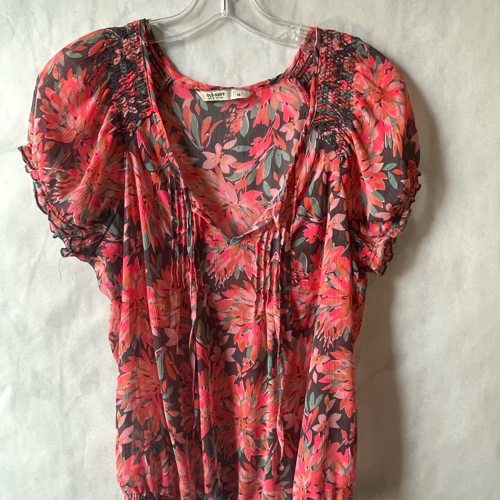 Pink Ruched Flutter Sleeve Top
